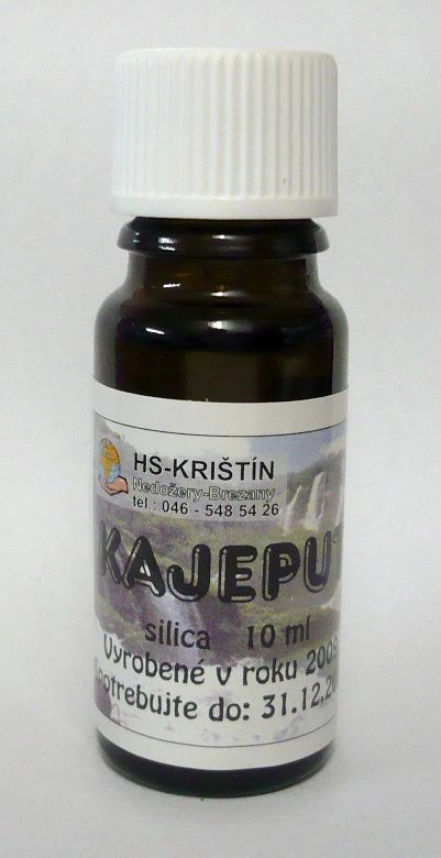 Kajeput - křemelina 10ml KAJEPUT - používá se k dezinfekci dýchacích cest, má zahřívací účinky, při masáži zmírňuje revmatické bolesti, používá se také v...