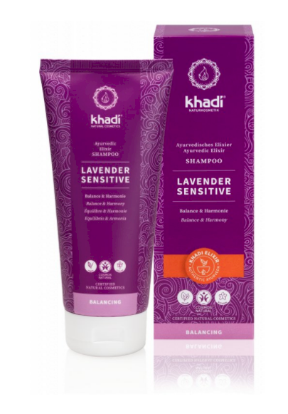 Khadi šampon LEVANDULA sensitive Harmonická, zklidňující a jemná péče o citlivou pokožku hlavy a vlasy.Maximální citlivost mezi přírodními šampony: jemné, šetrné...