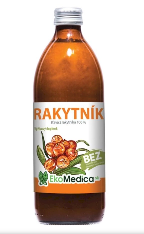 Rakytníková šťáva 100% 500ml Rakytníková šťáva 100% 500 ml je vyrobena z čistých plodů rakytníku, které rostou v ekologicky čistých oblastech a jsou sbírány ručně...